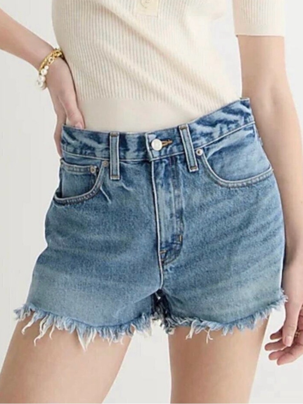 J.Crew High-Rise Distressed Denim Shorts | Size 28